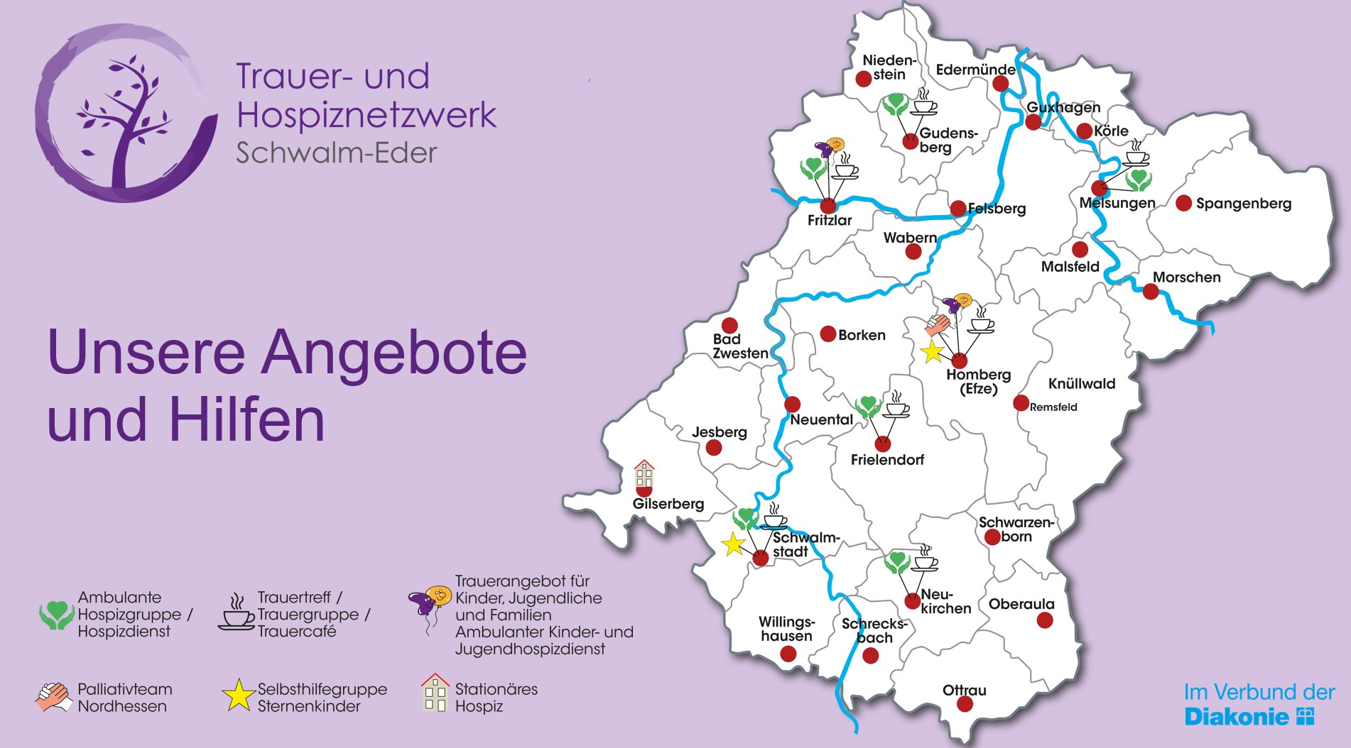 Angbeote und Hilfen zum Thema Trauer und Hospiz im Schwalm-Eder-Kreis